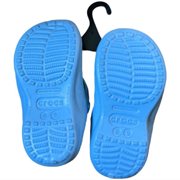 NWT Kids Crocs Flip Flop Sandals, Size 8/9, Yellow Blue - Picture 6 of 6